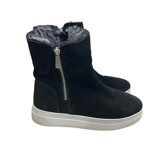 J Slides Boots Women 8.5 Black White Tristan Waterproof Platform Sneaker Bootie - Picture 1 of 8